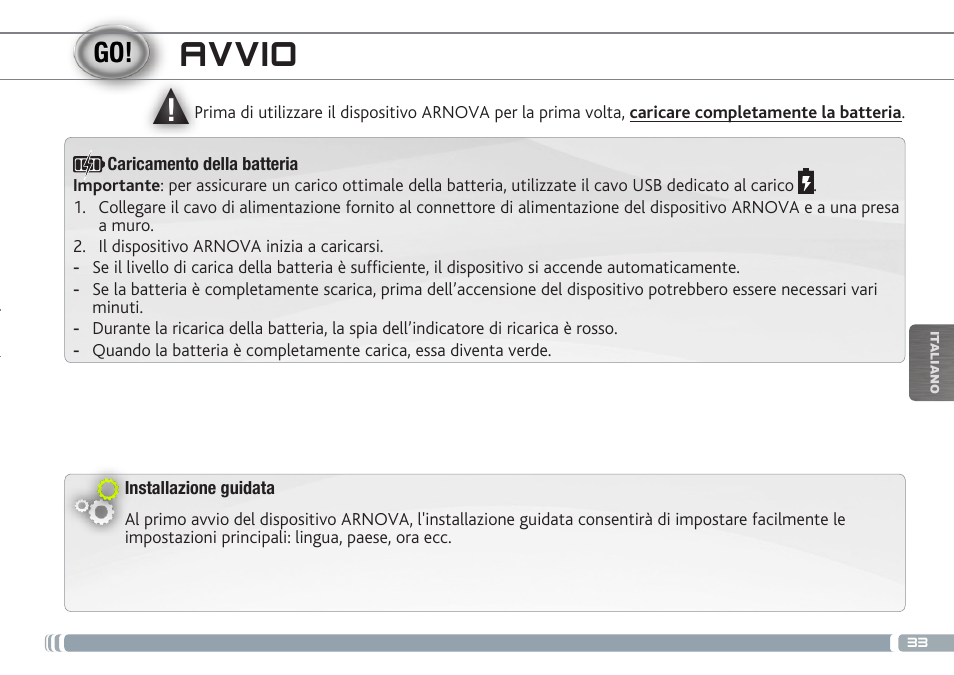 Avvio | ARNOVA 7d G3 User Manual | Page 33 / 58