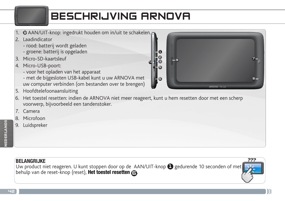 Beschrijving arnova | ARNOVA 7d G3 User Manual | Page 42 / 58
