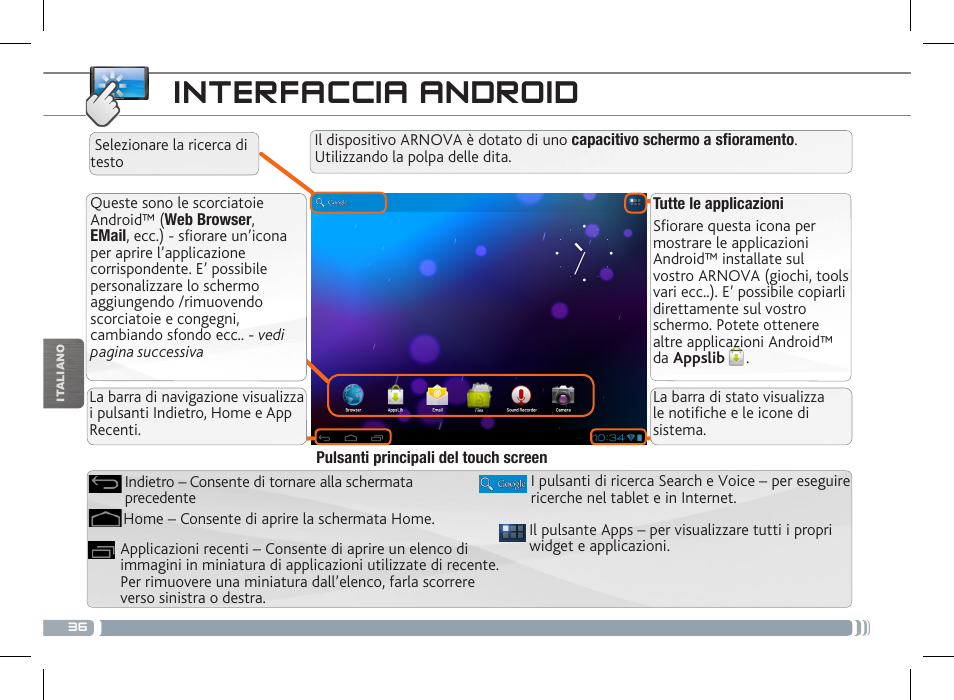 Interfaccia android | ARNOVA 7f G3 User Manual | Page 36 / 58