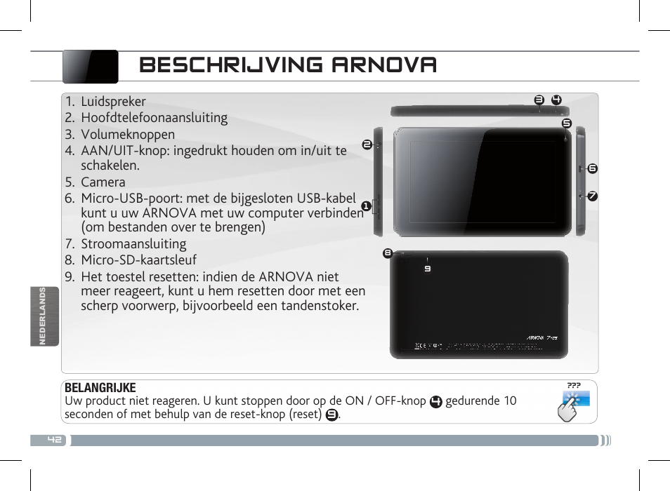 Beschrijving arnova | ARNOVA 7f G3 User Manual | Page 42 / 58