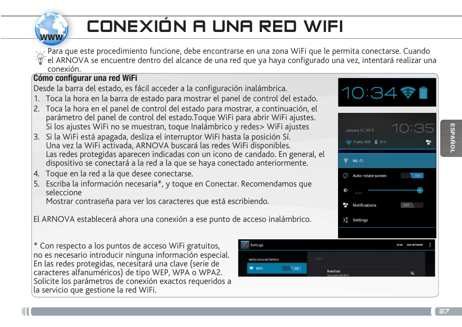 Conexión a una red wifi | ARNOVA 7h G3 User Manual | Page 27 / 66