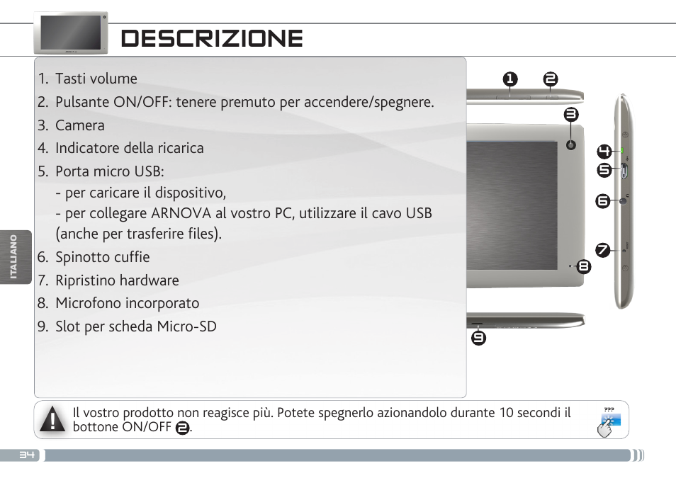 Descrizione | ARNOVA 7h G3 User Manual | Page 34 / 66