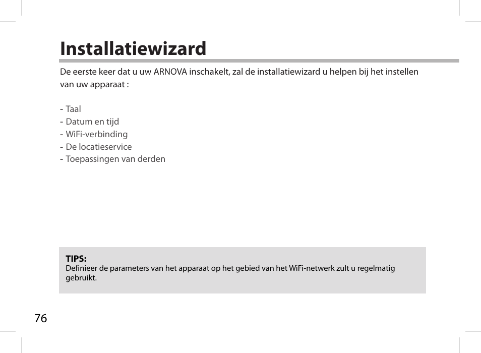 Installatiewizard | ARNOVA 7i G3 User Manual | Page 76 / 114