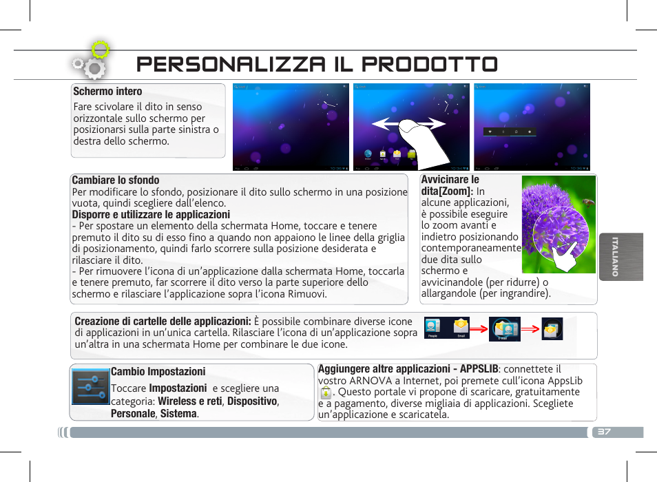 Personalizza il prodotto | ARNOVA 8 G3 User Manual | Page 37 / 58