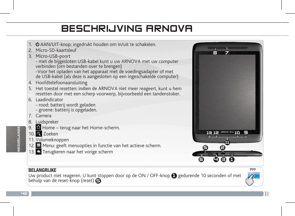 Beschrijving arnova | ARNOVA 8 G3 User Manual | Page 42 / 58
