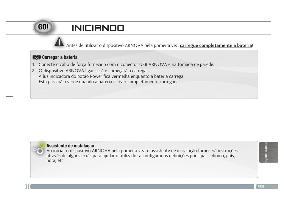 Iniciando | ARNOVA 8 G3 User Manual | Page 49 / 58