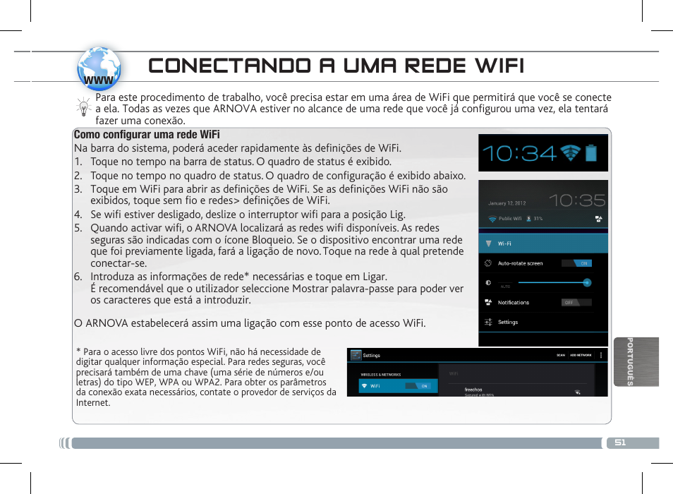 Conectando a uma rede wifi | ARNOVA 8 G3 User Manual | Page 51 / 58