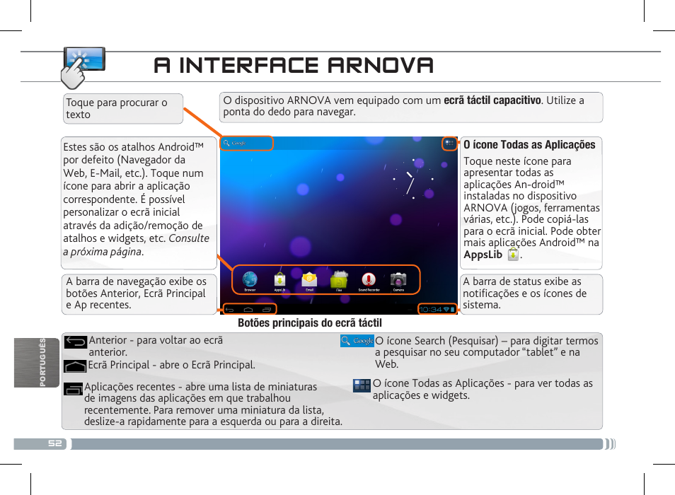 A interface arnova | ARNOVA 8 G3 User Manual | Page 52 / 58