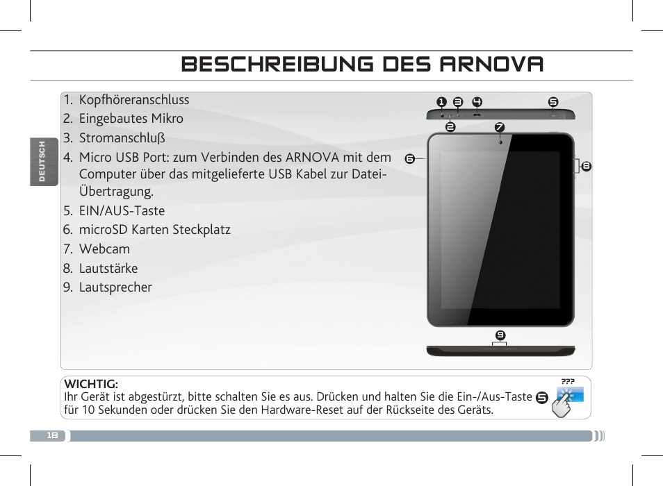 Beschreibung des arnova | ARNOVA 8c G3 User Manual | Page 18 / 58