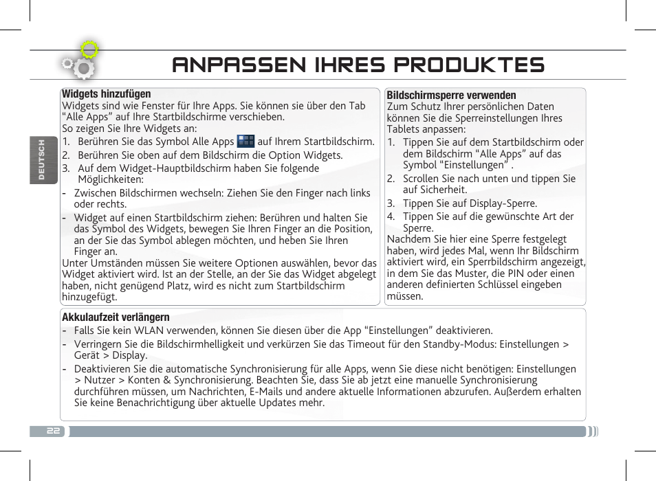 ARNOVA 8c G3 User Manual | Page 22 / 58