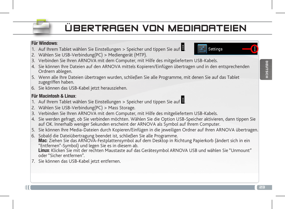 ARNOVA 8c G3 User Manual | Page 23 / 58