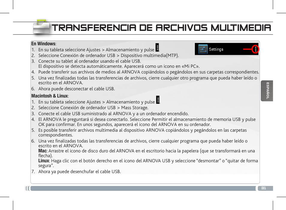 ARNOVA 8c G3 User Manual | Page 31 / 58