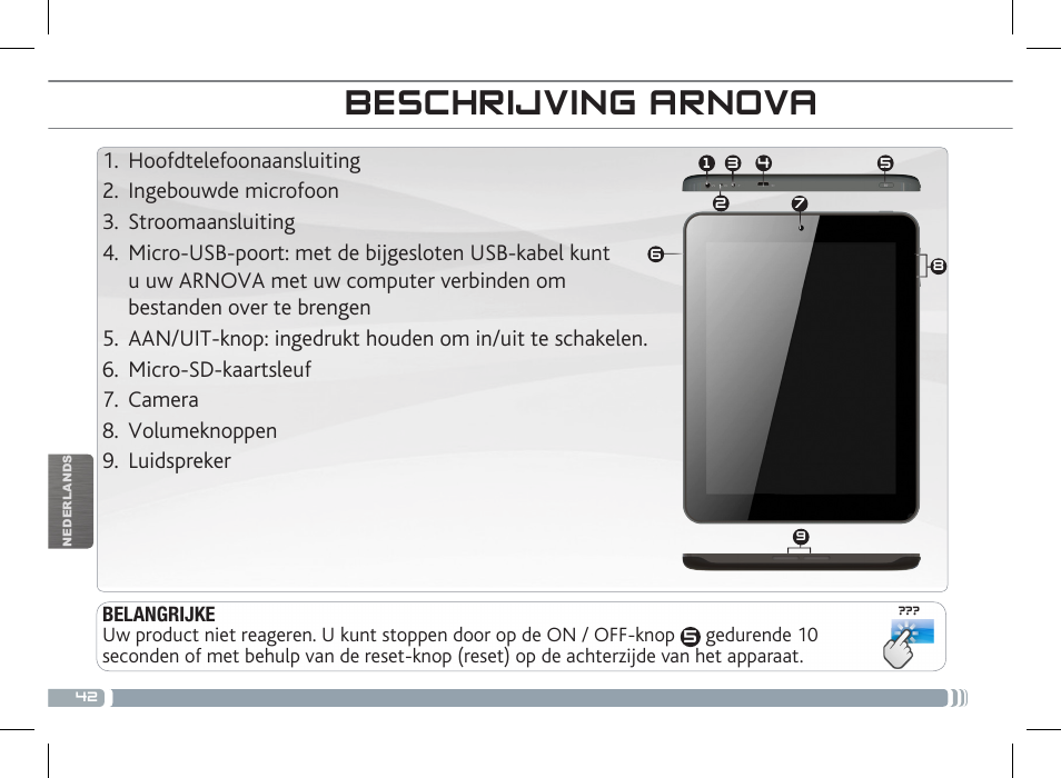 Beschrijving arnova | ARNOVA 8c G3 User Manual | Page 42 / 58