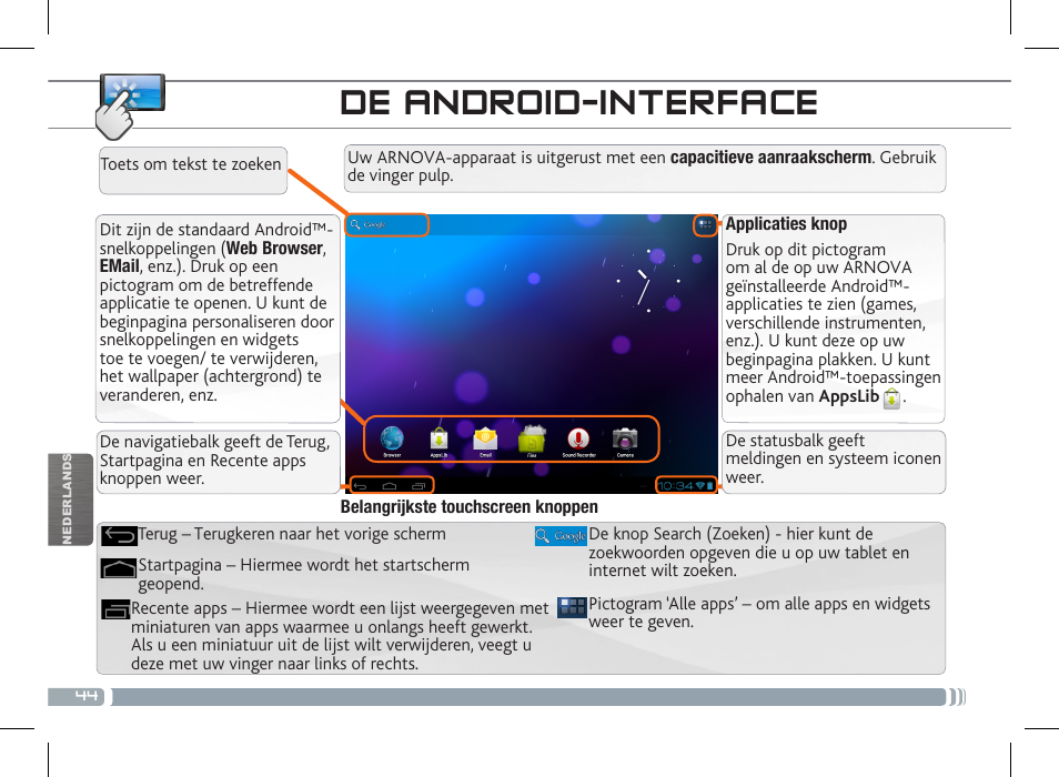 De android-interface | ARNOVA 8c G3 User Manual | Page 44 / 58