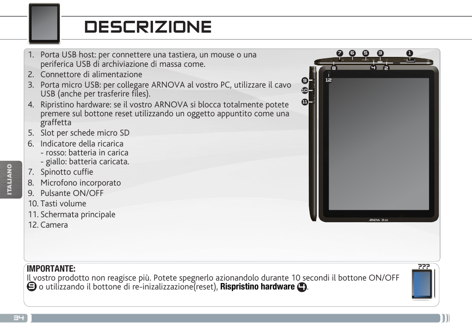 Descrizione | ARNOVA 9 G3 User Manual | Page 34 / 58