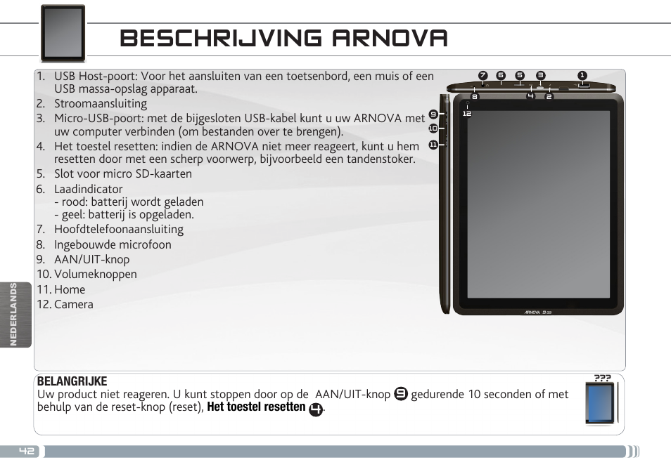 Beschrijving arnova | ARNOVA 9 G3 User Manual | Page 42 / 58