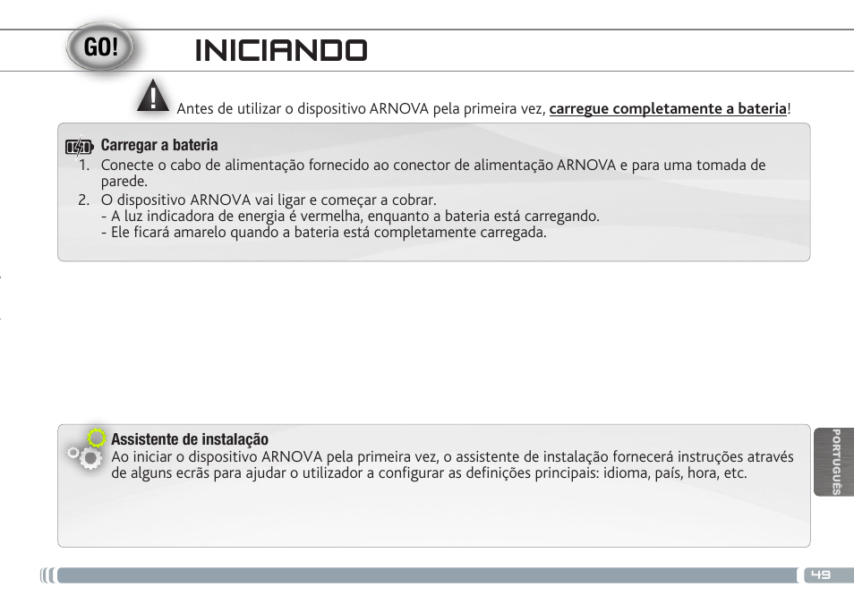 Iniciando | ARNOVA 9 G3 User Manual | Page 49 / 58