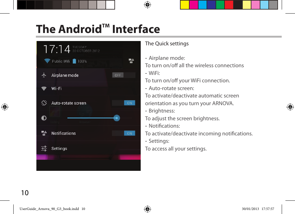 The android, Interface | ARNOVA 90 G3 User Manual | Page 10 / 114