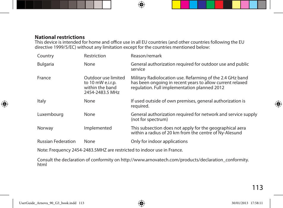 ARNOVA 90 G3 User Manual | Page 113 / 114