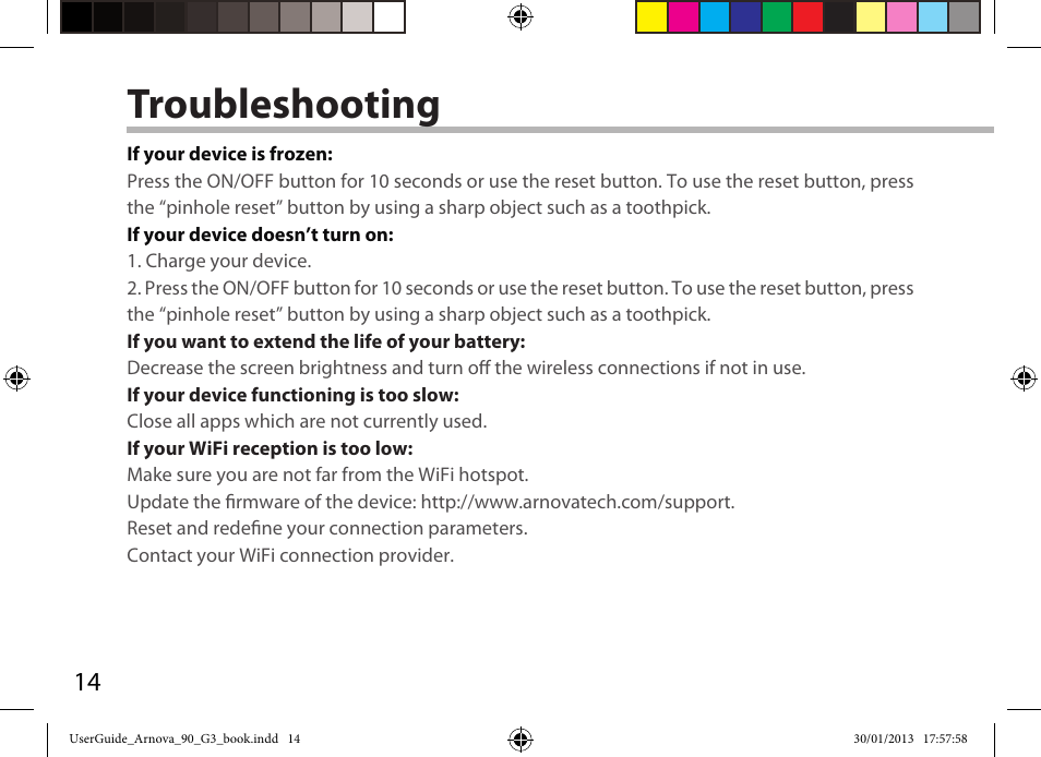 Troubleshooting | ARNOVA 90 G3 User Manual | Page 14 / 114