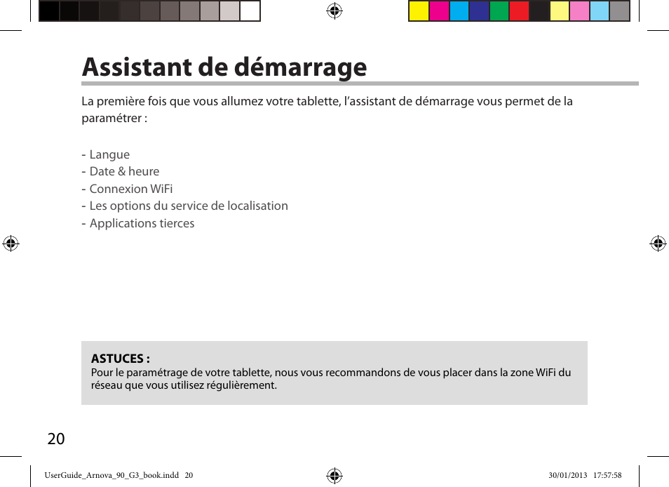 Assistant de démarrage | ARNOVA 90 G3 User Manual | Page 20 / 114