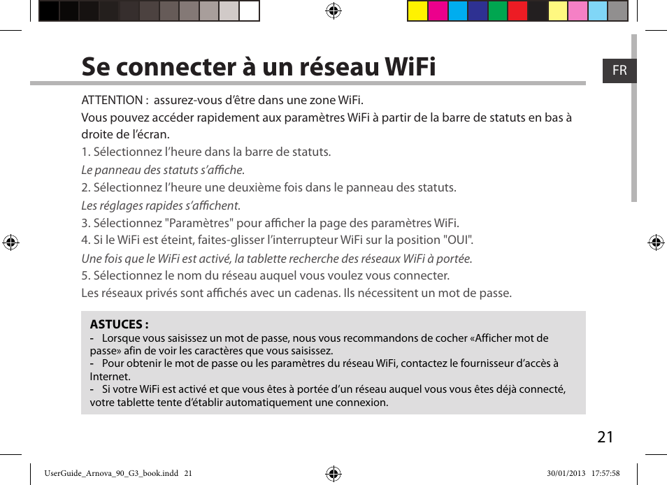 Se connecter à un réseau wifi | ARNOVA 90 G3 User Manual | Page 21 / 114