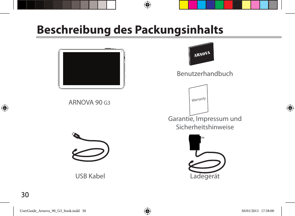 Beschreibung des packungsinhalts | ARNOVA 90 G3 User Manual | Page 30 / 114