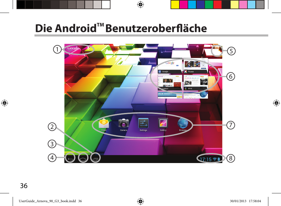 Die android, Benutzeroberfläche | ARNOVA 90 G3 User Manual | Page 36 / 114