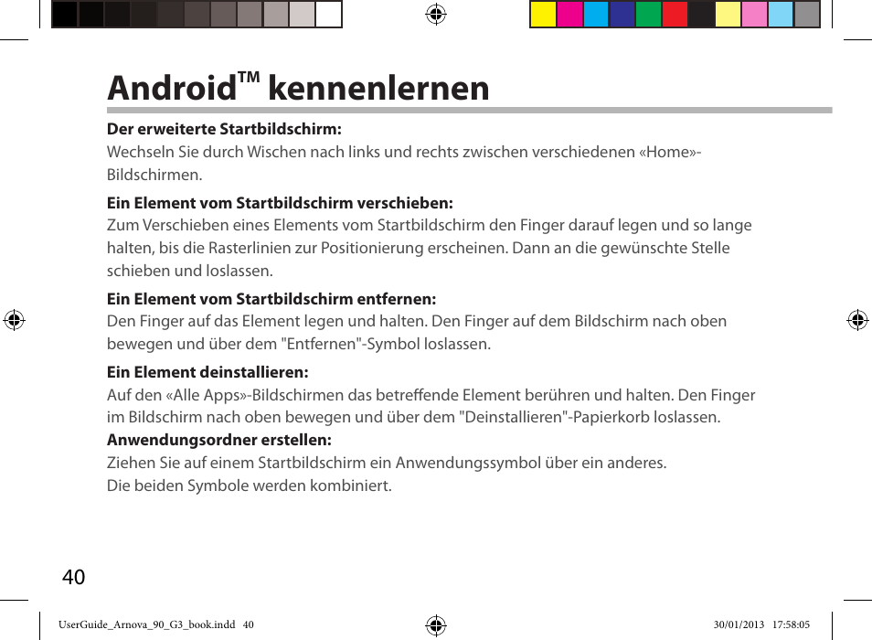 Android, Kennenlernen | ARNOVA 90 G3 User Manual | Page 40 / 114