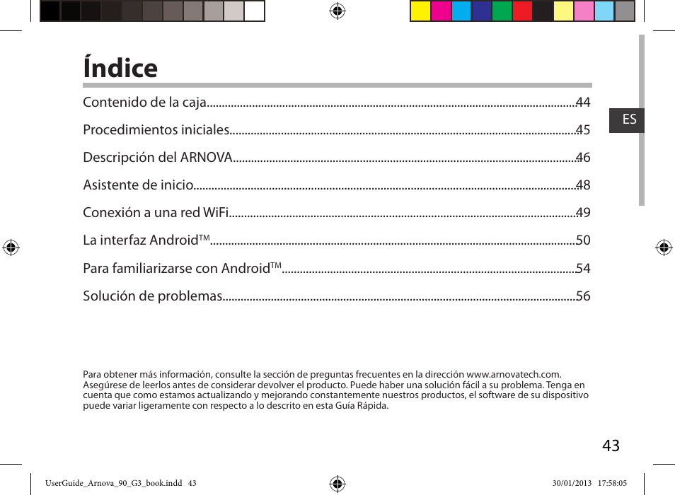 Índice | ARNOVA 90 G3 User Manual | Page 43 / 114