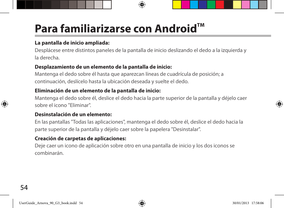 Para familiarizarse con android | ARNOVA 90 G3 User Manual | Page 54 / 114