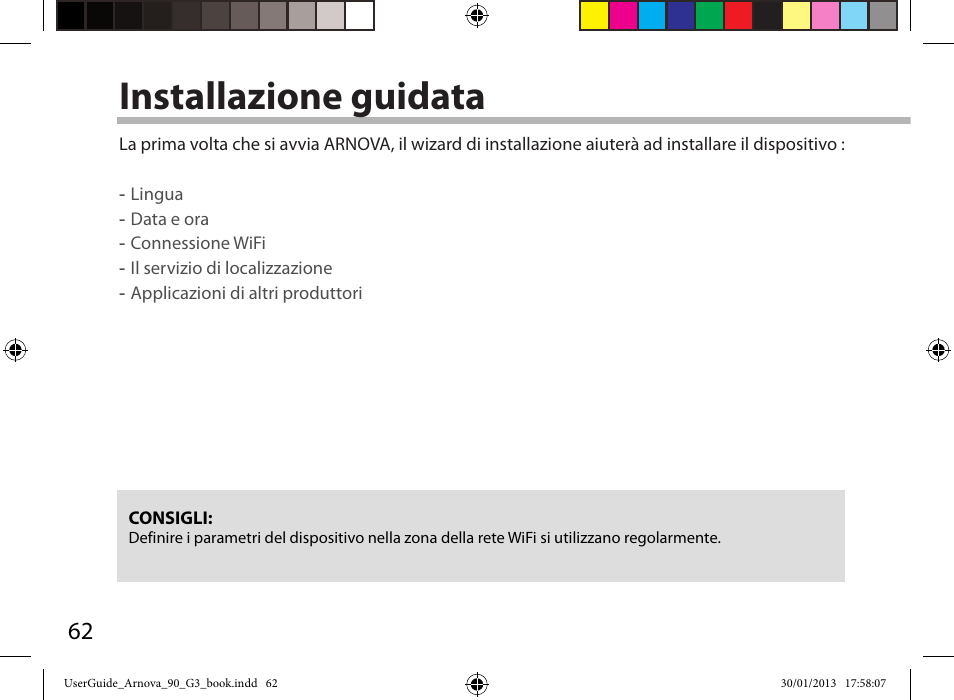 Installazione guidata | ARNOVA 90 G3 User Manual | Page 62 / 114