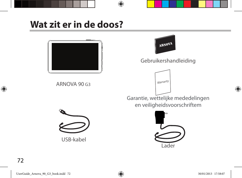 Wat zit er in de doos | ARNOVA 90 G3 User Manual | Page 72 / 114