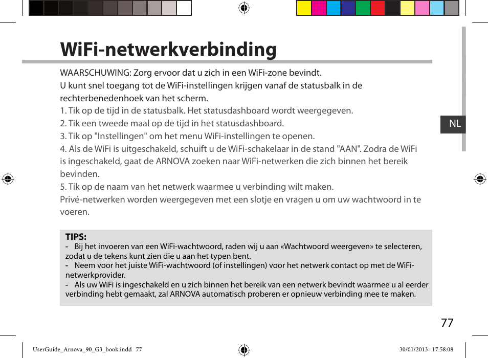 Wifi-netwerkverbinding | ARNOVA 90 G3 User Manual | Page 77 / 114