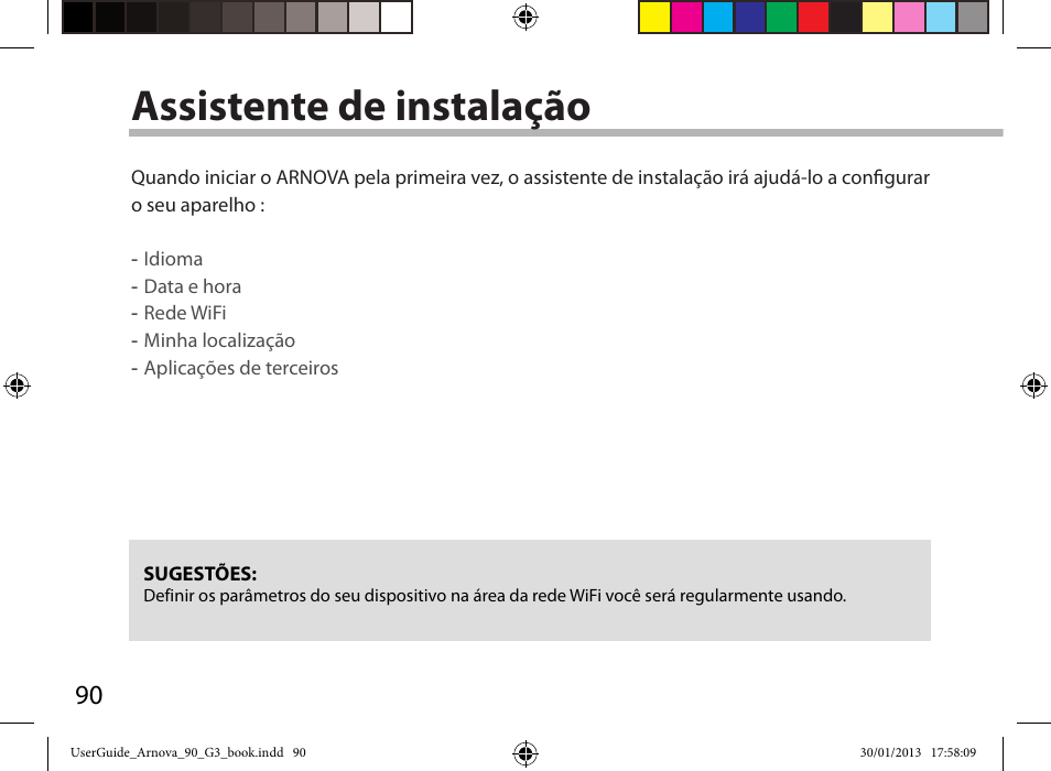 Assistente de instalação | ARNOVA 90 G3 User Manual | Page 90 / 114