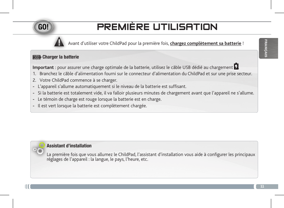 Première utilisation | ARNOVA ChildPadUser Guide User Manual | Page 11 / 71