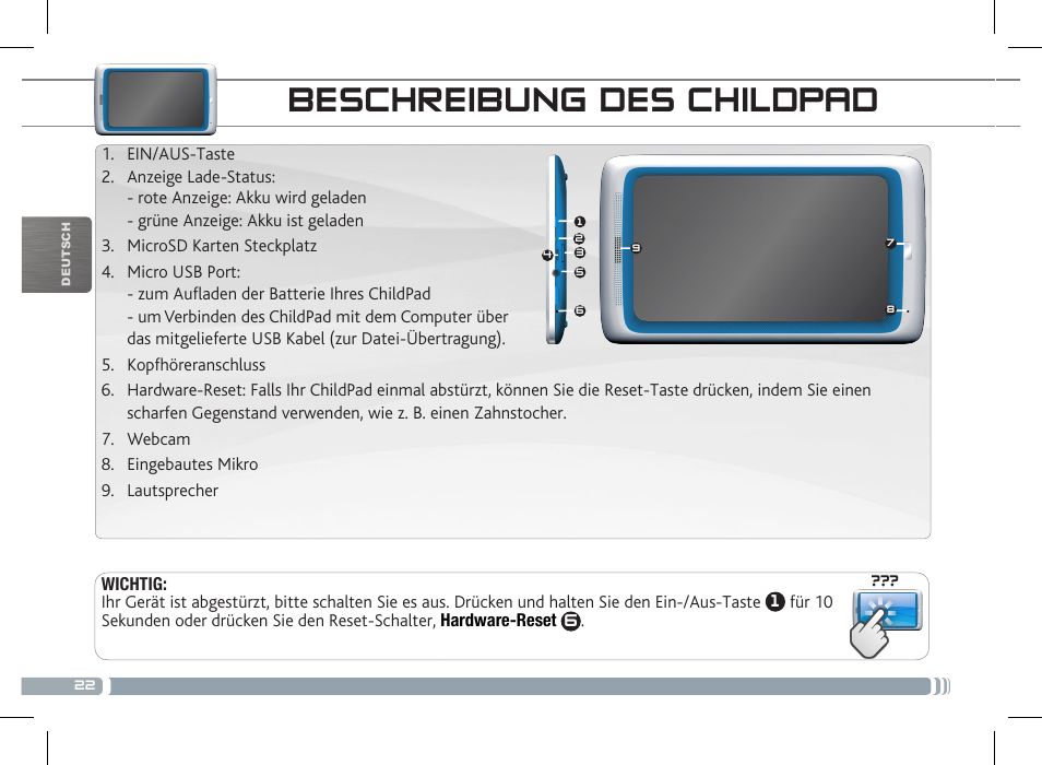 Wifi-netzwerkverbindung beschreibung des childpad | ARNOVA ChildPadUser Guide User Manual | Page 22 / 71