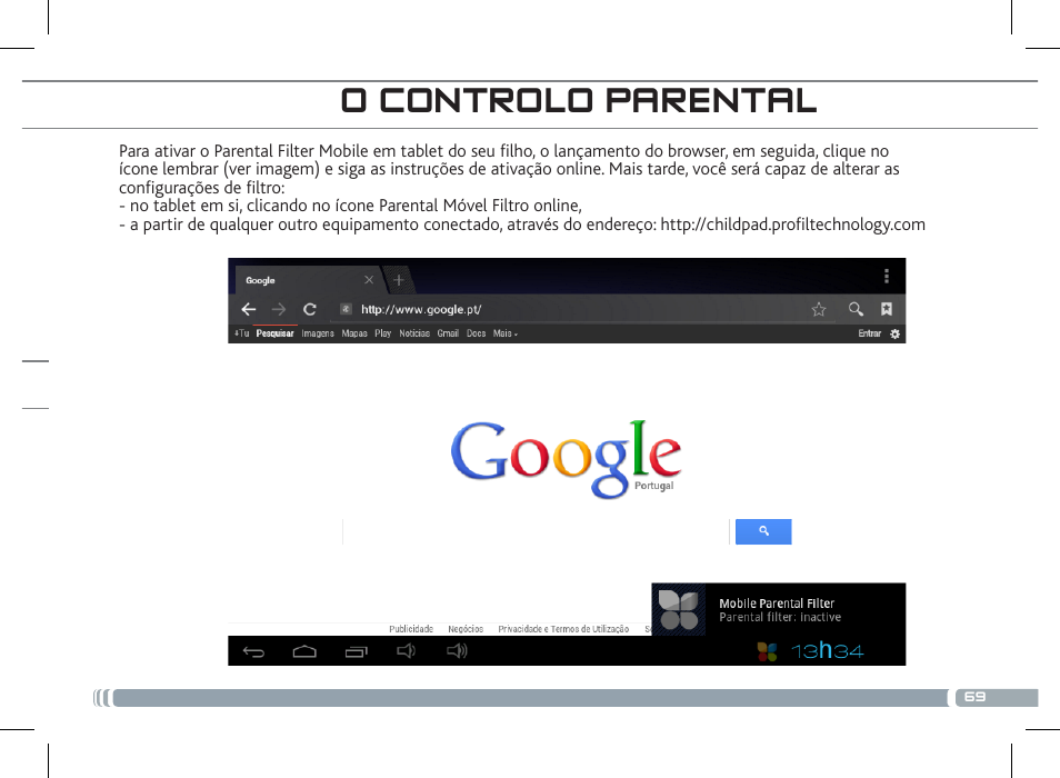 O controlo parental | ARNOVA ChildPadUser Guide User Manual | Page 69 / 71