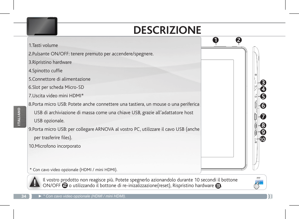 Descrizione | ARNOVA FamilyPad User Manual | Page 34 / 66