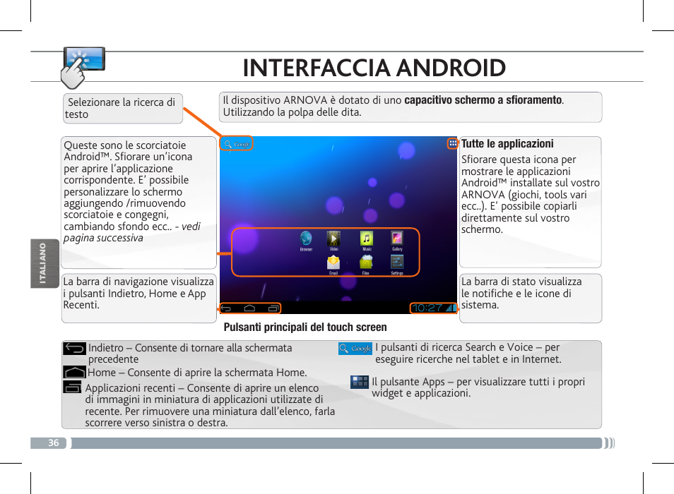 Interfaccia android | ARNOVA FamilyPad User Manual | Page 36 / 66