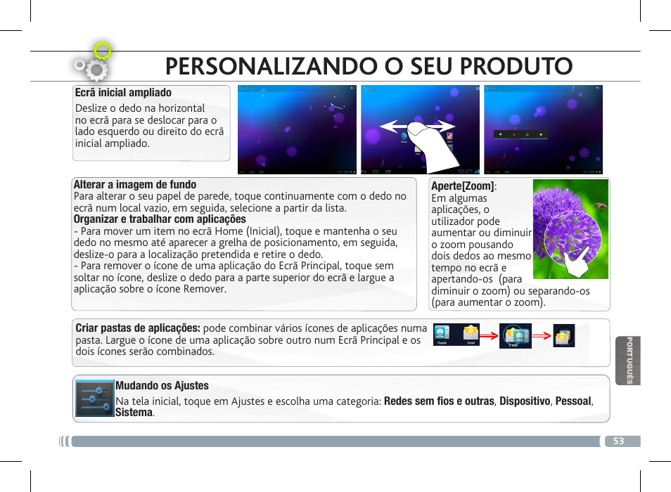 Personalizando o seu produto | ARNOVA FamilyPad User Manual | Page 53 / 66