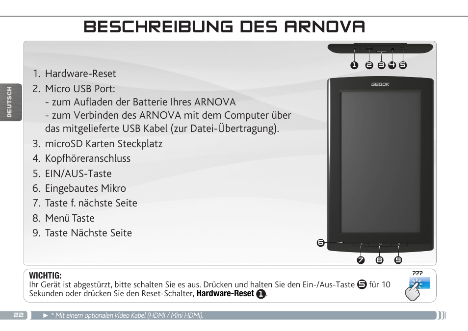 Beschreibung des arnova | ARNOVA GBOOK User Manual | Page 22 / 82