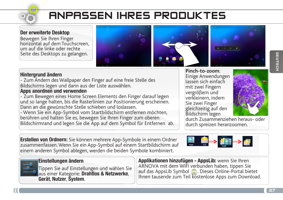 Anpassen ihres produktes | ARNOVA GBOOK User Manual | Page 27 / 82