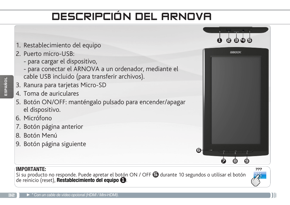 Descripción del arnova | ARNOVA GBOOK User Manual | Page 32 / 82