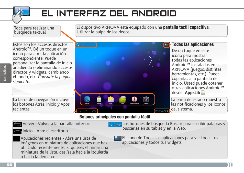 El interfaz del android | ARNOVA GBOOK User Manual | Page 36 / 82