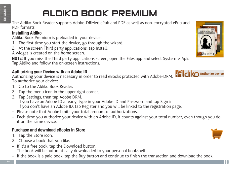 Aldiko book premium | ARNOVA GBOOK User Manual | Page 4 / 82