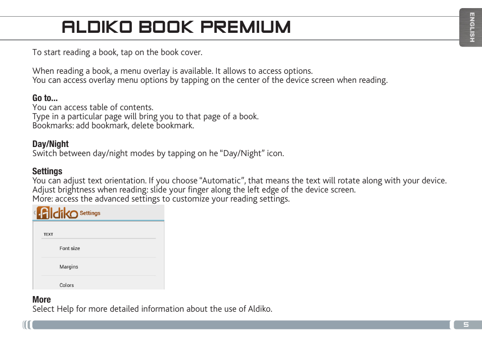 Aldiko book premium | ARNOVA GBOOK User Manual | Page 5 / 82
