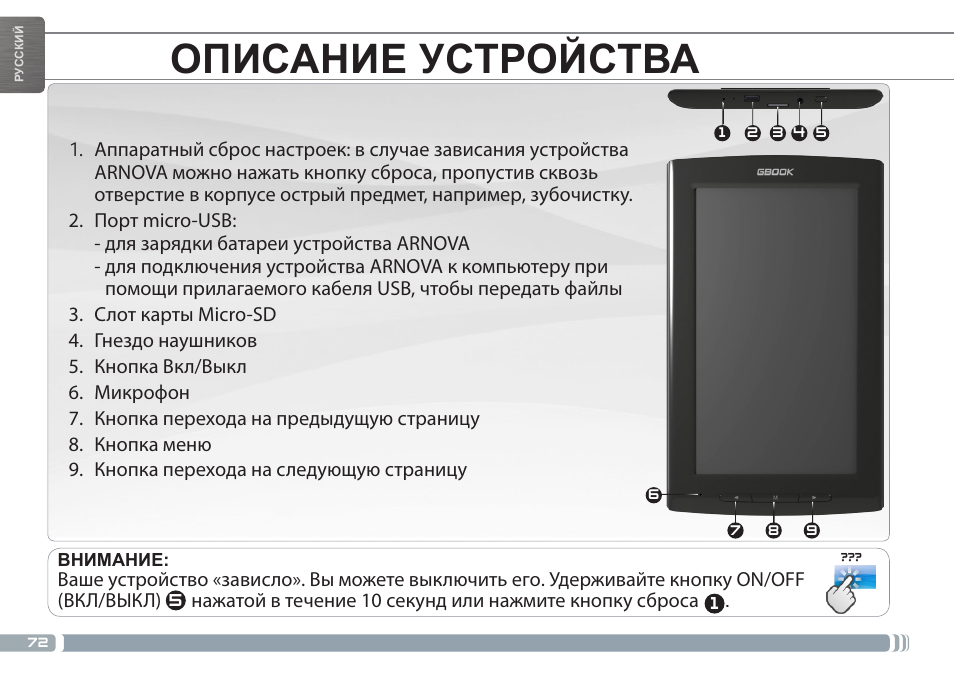 Описание устройства | ARNOVA GBOOK User Manual | Page 72 / 82