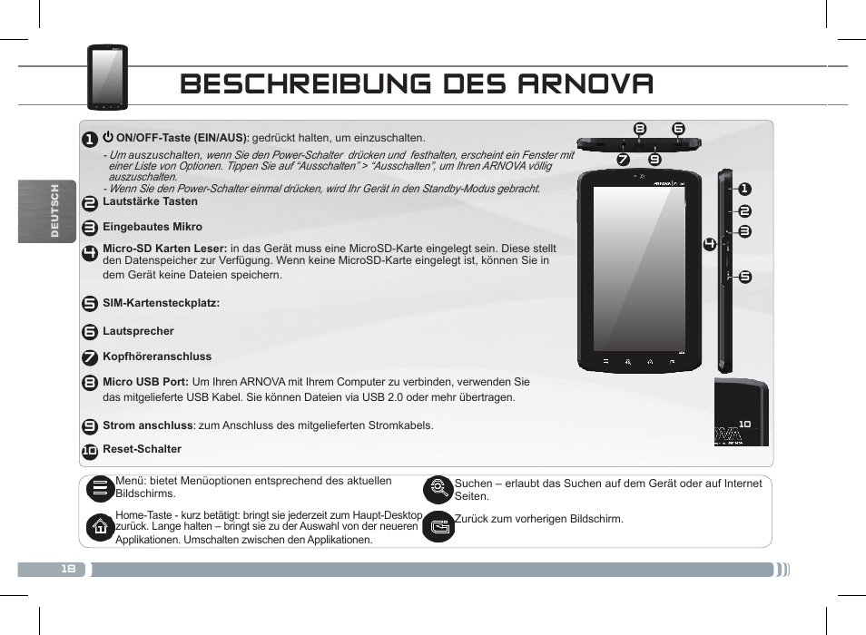 Beschreibung des arnova | ARNOVA 7c G2 User Manual | Page 18 / 57