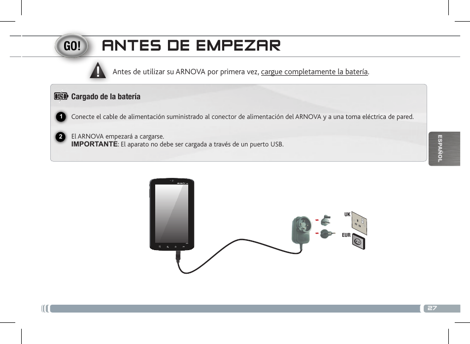 Antes de empezar | ARNOVA 7c G2 User Manual | Page 27 / 57